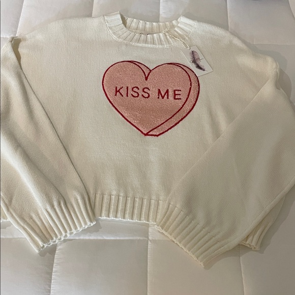 NWT JESSICA SIMPSON KISS ME Heart sweater. Size s - Picture 6 of 7